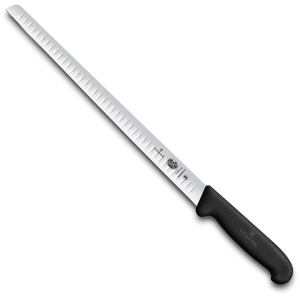 Swiss Army Brands 40643 Kitchen Fibrox Pro Blk Slicing - Strt, 12In Salmon, Flexible, Granton Blade VIC-5.4623.30 - main